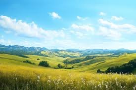 images imagem serena com pasto, colinas e paz