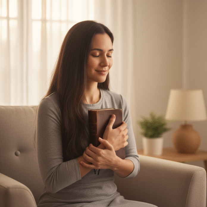 Mulher Orando com Bíblia mulher orando com a Bíblia nas mãos