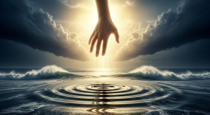 deus_no_controle_do_caos raio de sol rompendo as nuvens após a tempestade, simbolizando a soberania de Deus.