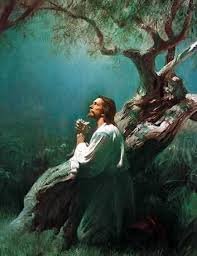 download (9) Jardim do Getsêmani iluminado pela lua, representando o momento de oração de Jesus