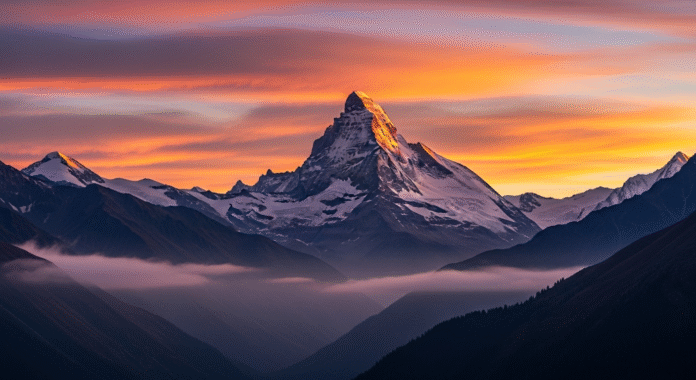 image (3) Montanha sólida ao nascer do sol representando a rocha inabalável de Deus.