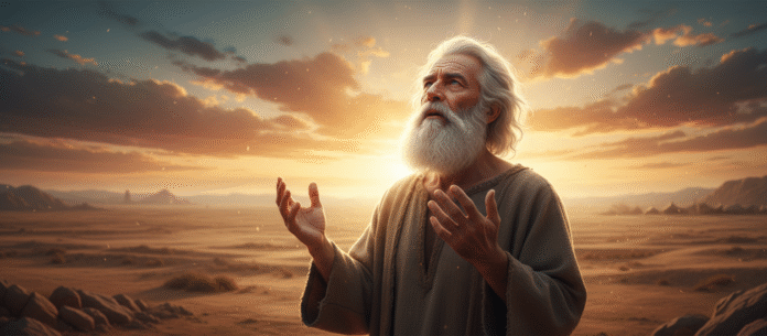 Abraão olhando para céu Abraão olhando para o céu, simbolizando fé que obedece à promessa de Deus.