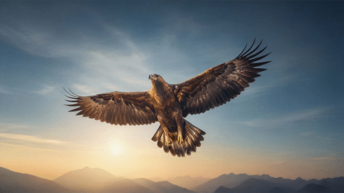 Águia voando renovação força 1200x675 águia voando simbolizando renovação e força espiritual