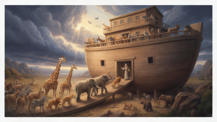 Arca Noé animais 1200x675 arca de Noé com animais entrando dois a dois