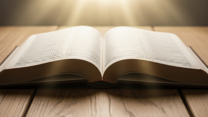 Bíblia Aberta em Romanos 12_2 Bíblia aberta em Romanos 12:2 simbolizando transformação pela Palavra