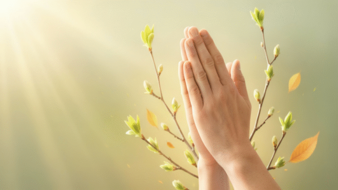 Mãos oração consagração 1200x675 mãos em oração simbolizando consagração de uma nova estação