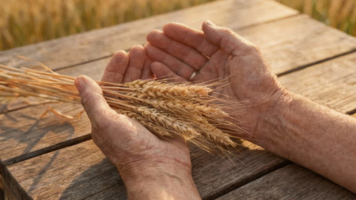 Mãos segurando espigas douradas provisão legado 1200x675 imagem de mãos segurando espigas douradas, simbolizando provisão e legado.