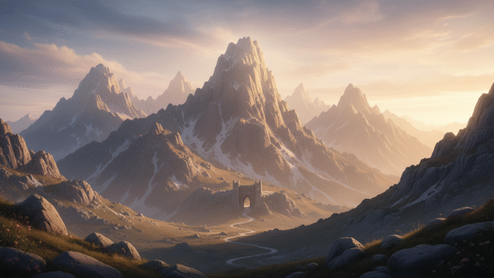 Montanhas como Refúgio montanhas com luz suave simbolizando Deus como refúgio e fortaleza