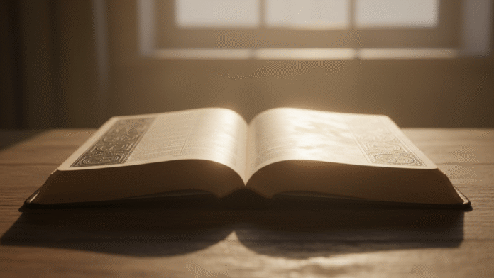 Páginas da Bíblia Iluminadas páginas da Bíblia iluminadas com foco em textos sobre o Espírito Santo