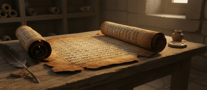 Pergaminho antigo Jeremias pergaminho antigo representando os escritos de Jeremias