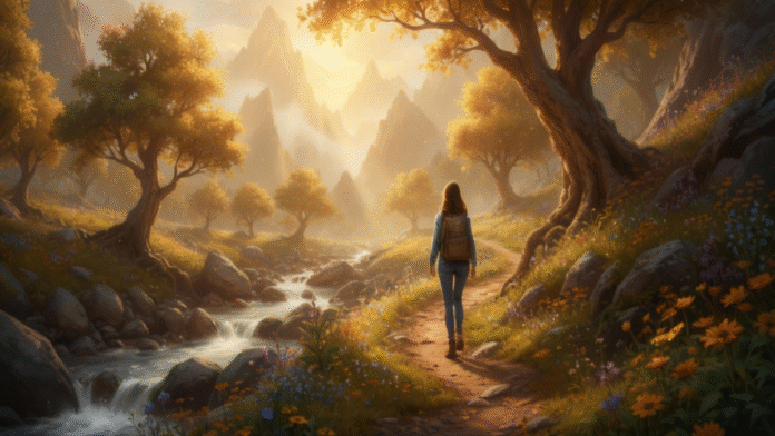 Pessoa caminhando natureza 1200x675 (1) pessoa caminhando em meio à natureza simbolizando a presença constante de Deus