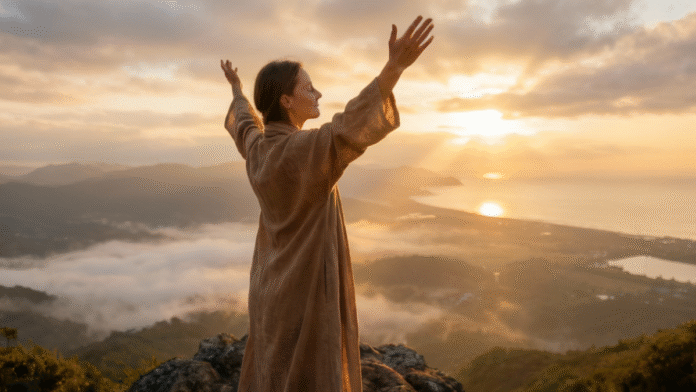 Pessoa nascer sol esperança novos começos 1200x675 (1) imagem de uma pessoa diante do nascer do sol, simbolizando esperança e novos começos.