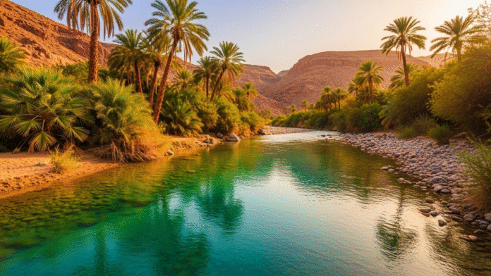Rio Fluindo no Deserto rio fluindo em meio ao deserto simbolizando as fontes de águas vivas de Deus