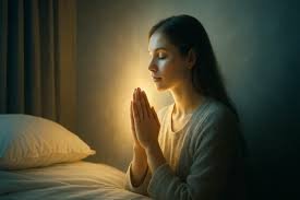 download (4) Pessoa em oração com expressão de entrega, luz suave transmitindo paz e segurança.