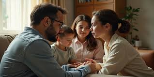 download (42) família sentada no sofá conversando e compartilhando um momento de união