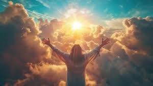 download (48) luz suave entrando por entre nuvens, simbolizando esperança e consolo eterno